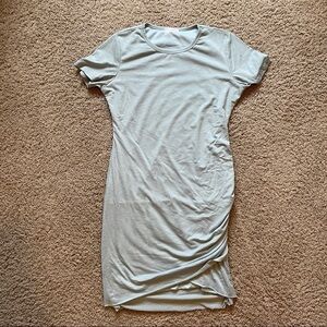 Qearal Tshirt Dress Womens Medium Green Cinshed Side